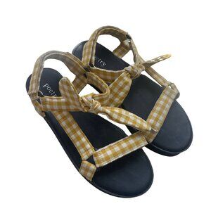 Yellow Gingham platform Poetry Sandals (similar to Loeffler Randalls)